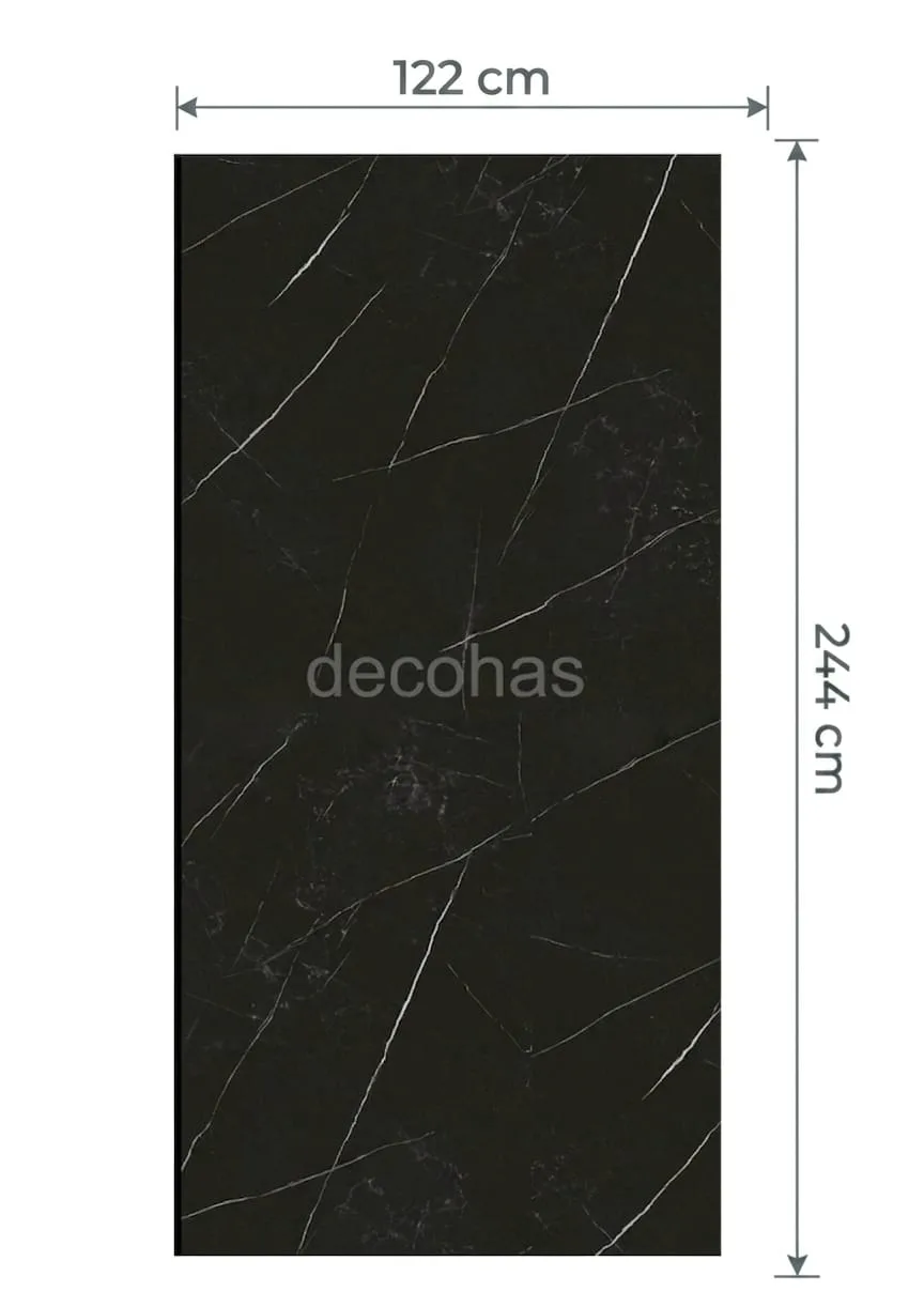 Black Mermer Desenli Pvc Duvar Paneli 122x244 cm - 2