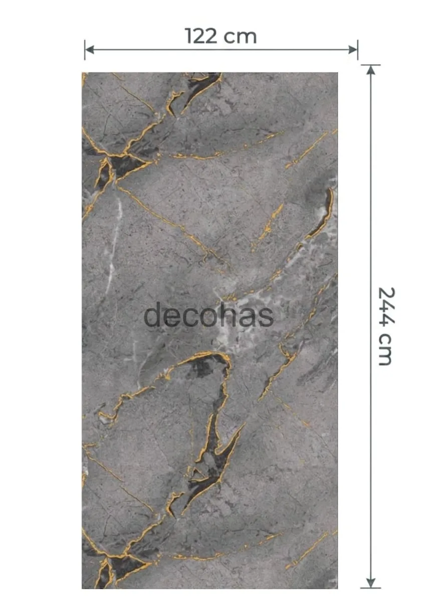 Gold Gray  Mermer Desenli Pvc Duvar Paneli 122x244 cm - 2