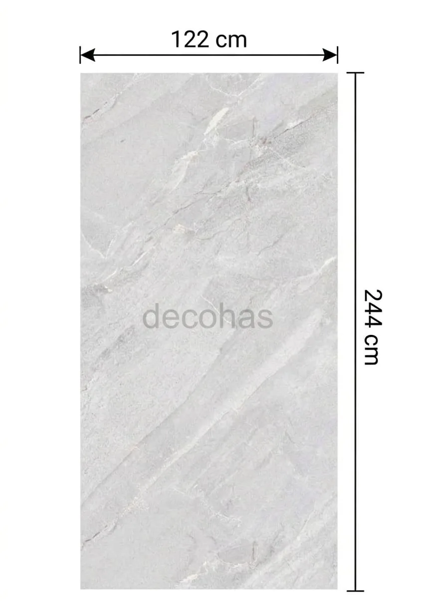 Gray Whıte  Mermer Desenli Pvc Duvar Paneli 122x244 cm - 2