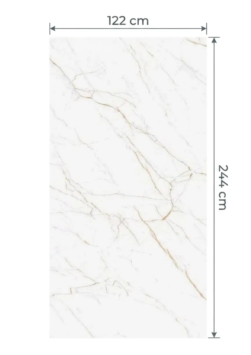 Matte Whıte  Mermer Desenli Pvc Duvar Paneli 122x244 cm - 2