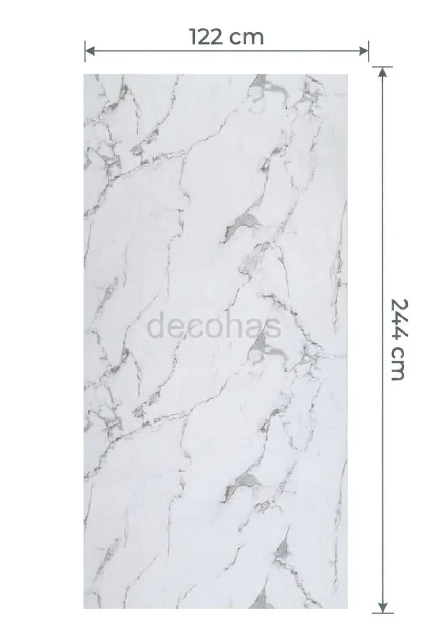 Whıte  Mermer Desenli Pvc Duvar Paneli 122x244 cm - 2