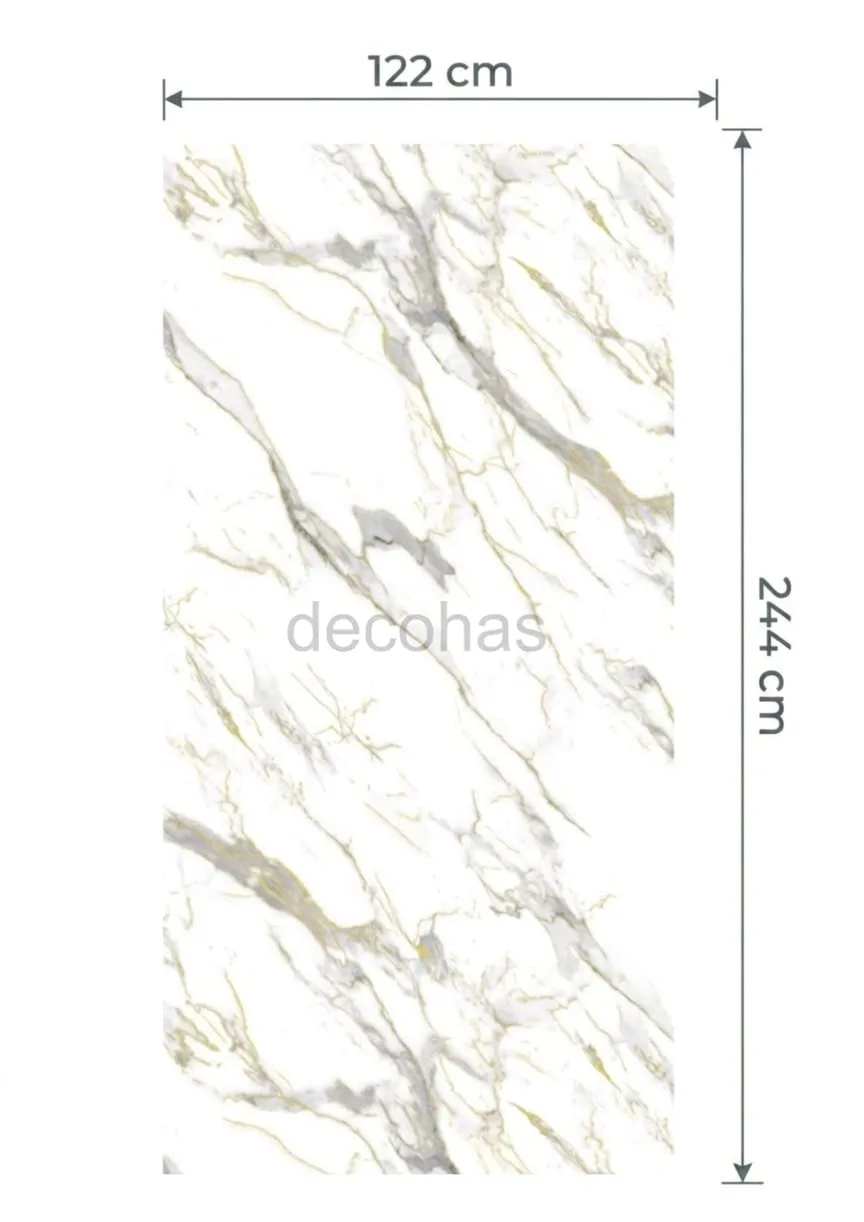 Whıte Yel  Mermer Desenli Pvc Duvar Paneli 122x244 cm - 2